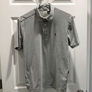 Mens Volcom size small gray polo shirt